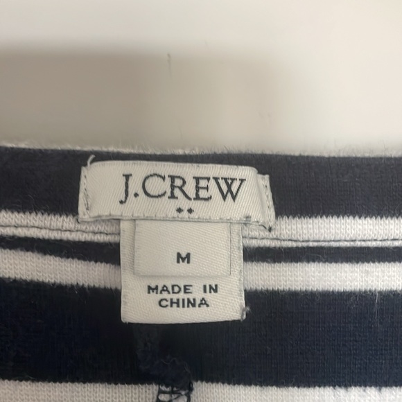 J. Crew Navy Striped Shift Dress Sz M EUC - Picture 2 of 4